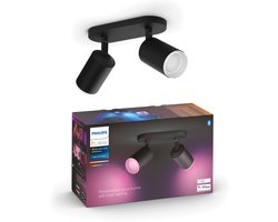 Philips Hue Fugato opbouwspot - wit en gekleurd licht - 2-spots - zwart