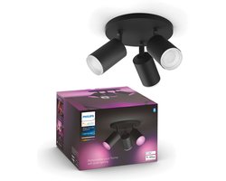 Philips Hue Fugato opbouwspot - wit en gekleurd licht - 3-spots - zwart