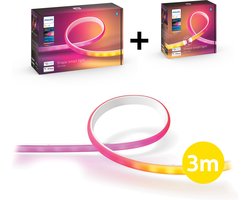 Philips Hue Gradient Lightstrip 3 Meter - Wit en Gekleurd Licht - LED Strip - Incl. Voedingskabel - Hue White and Color Ambiance Gradient