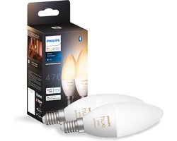 Philips Hue kaarslamp - warm tot koelwit licht - 2-pack - E14