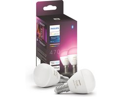 Philips Hue kogellamp - wit en gekleurd licht - 2-pack - E14