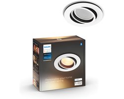 Philips Hue Milliskin inbouwspot - warm- tot koelwit licht - 1-pack - wit - rond - GU10