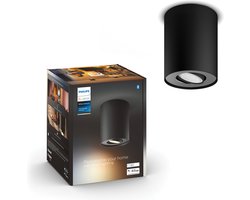 Philips Hue Pillar opbouwspot - warm- tot koelwit licht - 1-spot - zwart - GU10