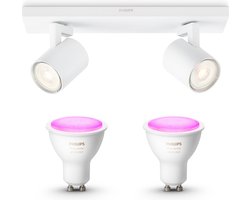 Philips Hue Runner Opbouwspot (Wit) - Wit en Gekleurd Licht - Plafondspot met 2 Lichtpunten - GU10 - Hue White and Color Ambiance