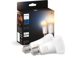 Philips Hue Slimme Lichtbron E27 Duopack - warm tot koelwit licht - 8,5W - Bluetooth - 2 Stuks