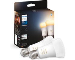 Philips Hue standaardlamp E27 Lichtbron - warm tot koelwit licht - 2-pack - 1100lm - Bluetooth