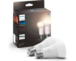 Philips Hue standaardlamp E27 Lichtbron - zachtwit licht- 2-pack - 1100lm - Bluetooth