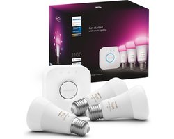 Philips Hue starterkit - wit en gekleurd - 3 lampen - E27 - 1100lm