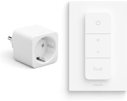 Philips Hue Voordeelbundel met 1 Hue Slimme Stekker voor België en Frankrijk (Type E) en 1 Hue Dimmer Switch - Hue Accessoires