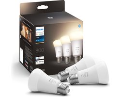 Philips Hue White standaard lamp mat dimbaar (3-pack) - E27 9W 800lm 2700K 230V