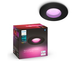 Philips Hue Xamento badkamerinbouwspot - wit en gekleurd licht - 1-pack - zwart - rond