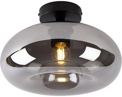 QAZQA busa - Art Deco Plafondlamp - 1 lichts - Ø 28 cm - Zwart - Woonkamer | Slaapkamer | Keuken