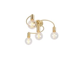 QAZQA facil - Art Deco Plafondlamp - 4 lichts - Ø 450 mm - Goud/messing - Woonkamer | Slaapkamer | Keuken