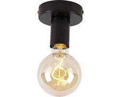 QAZQA facile - Moderne Plafondlamp - 1 lichts - Ø 10 cm - Zwart - Woonkamer | Slaapkamer | Keuken