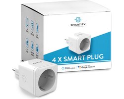 Smartify Slimme Stekker - Smart Plug - Incl. Tijdschakelaar & Energiemeter - Voordeelverpakking - 4 stuks