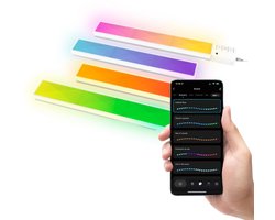 Trust GXT905 VYBZ RGB Licht balken – 9 lampen - met App & Afstandsbediening - Led lamp - Wandlamp binnen - Game Verlichting - Amazon Alexa & Google Assistant