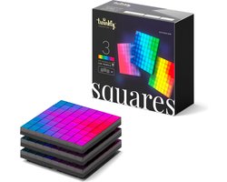 Twinkly Squares Extensions - LED wandlamp - Wandpaneel - App gestuurde - RGB - Gaming - Decoratie - 3 ST - Zwart