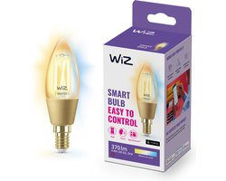 WiZ Filament Kaarslamp Slimme LED Verlichting - Warm- tot Koelwit licht - E14 - 25W - Amber - WiFi