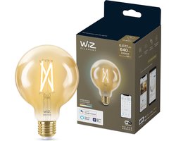 WiZ Globe Filament Slimme LED Verlichting - Warm- tot Koelwit Licht - E27 - 50W - 95 mm - Goud - WiFi