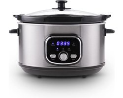 DailySupplies® Slowcooker met Timer - Keramische Binnenpan - Hotpot - Zilver