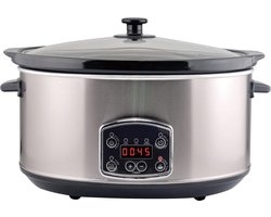 Dailysuppliess Slowcooker met Timer - Keramische Binnenpan - Hotpot - Zilver