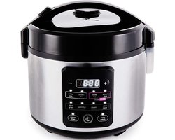 Dailysuppliess Slowcooker met Timer - Keramische Binnenpan - Hotpot - Zwart en Zilver