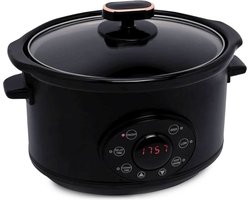 Dailysuppliess Slowcooker met Timer - Keramische Binnenpan - Hotpot - Zwart