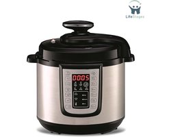 LifeStages - Slowcooker Met Timer - Slowcooker - Multicooker & Snelkookpan - Grote Capaciteit