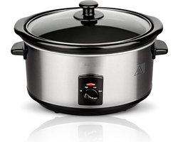 Royalty Line® SLC1012 Slowcooker - 3.5 Liter - Met Uitneembare Keramische Binnenpan - PFAS Vrij - 240W - Warmhoudfunctie - RVS