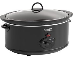 Strex Slowcooker 3.5L - Uitneembare Keramische Binnenpan - Warmhoudfunctie - Slow Cooker - Zwart