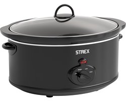 Strex Slowcooker 6.5L - Uitneembare Keramische Binnenpan - Warmhoudfunctie - Slow Cooker - Zwart