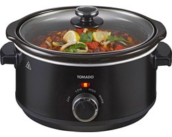 Tomado TSC3501B - Slowcooker - 3,5 liter - Keramische binnenpan - 3 warmtestanden - Warmhoudfunctie - PFAS vrij - Zwart