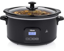 Tristar Slowcooker met Timer - Slowcooker met Instelbare Thermostaat - Elektrische Slowcooker met Uitneembare Keramische Binnenpan - Vaatwasmachinebestendig - 4.5 L - Zwart