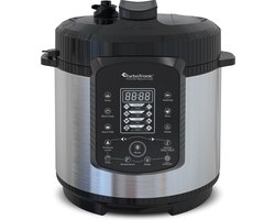 TurboTronic DPC9 Digitale Snelkookpan – Hogedrukpan - 6 Liter – RVS/Zwart