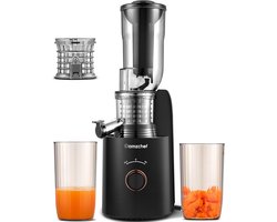 AMZCHEF Slow Juicer - 85 mm - 250 W - Zilver - Koudpers-sapcentrifuge