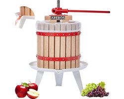 AREBOS Fruitpers - 12 L - Wijnpers - Appelpers - Fruitmolen - Hout