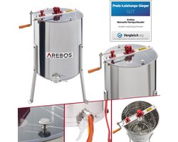 AREBOS Honing Extractor - Honing Centrifuge - Roestvrij Staal - Handmatig - voor 4 honingraatjes 26 x 42cm