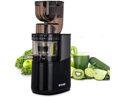 BIOCHEF Slowjuicer - Slow Juicer - Fruitspers - Juicers Slowjuicer - Juicer voor Groenten en Fruit - Sapmaker - Groenten en Fruitpers - Atlas Zwart - 250W