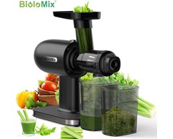 Biolomix - Slowjuicer - Sapcentrifuge Voor Fruit en Groente - 500ML - 200W - Koude Pers Juicer - Zwart