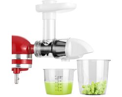 DiverseGoods Juicer Attachment Geschikt voor alle KitchenAid Stand Mixer, Slow Juicer Citrus Juicer Accessoires, Chew Juicer Attachment Groente en Fruit (Wit)