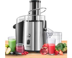 Krachtige (850 W) Groente- en Fruitjuicer met 2 Snelheden - Centrifugale Juicer Machine voor Sinaasappels en Citrusvruchten - Brede Opening (75 mm) - Antislip Basis