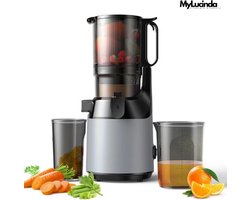 Mylucinda® - Slowjuicer met Brede Invoergoot (130 mm) – Sapcentrifuge – Geschikt voor Hele Groenten & Fruit – Hoge Sapopbrengst – BPA-vrij & Langzaam Perssysteem