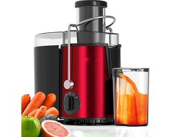 Royalty Line PJ-19001 Slowjuicer - Sapcentrifuge voor Groenten & Fruit - Juicer met 450ml Sapbeker en 1500ml Pulpreservoir - 3 Snelheden - 700W - Rood