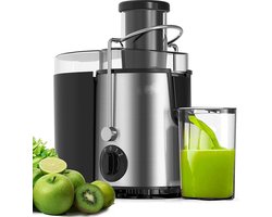 Royalty Line PJ-19001 Slowjuicer - Sapcentrifuge voor Groenten & Fruit - Juicer met 450ml Sapbeker en 1500ml Pulpreservoir - 3 Snelheden - 700W - RVS