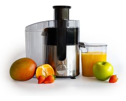 Royalty Line® PJ7611 Juicers - Sapcentrifuge voor Groenten & Fruit - Juicer Met 0.6 L Sapbeker en 1 Liter Pulpreservoir - 3 Snelheden - 600W - RVS / Zwart