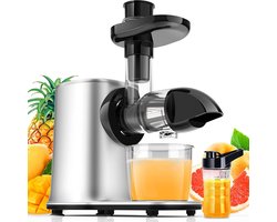 Slowjuicer - Sapcentrifuge - Groente en Fruit - 2 Snelheden - Omkeerfunctie - Slow Juicer - Sapkan & Reinigingsborstel