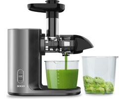 SOGO Slowjuicer - Sapcentrifuge voor Groenten & Fruit - Juicer - Reverse-functie - 600ml - Hoog Toerental 115 r/min - Zwart/RVS