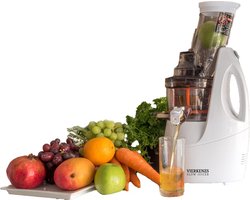 Vierkenzs Elite 1800B slowjuicer wit, 0,5 l, 10 jaar garantie op de motor, BPA-vrij, 43 omw/min., incl. 3 zeven.