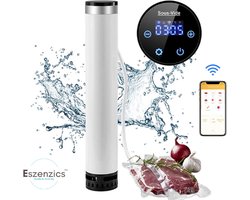 Eszenzics™ Sous vide koker Gen4 - 1100W - Snel en Veilig - Sous vide stick - Licht en Sim - Incl. 11L kookbak en rek - Wifi-app - IPX7