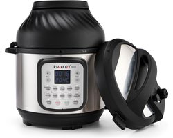 Instant Pot Duo Crisp 11-in-1 Multicooker met Airfryer 5,7L- Snel onder druk koken,Slow cooking, Sauteren, Stomen, Sous vide, Warmhouden, Snel frituren, Braden, Bakken, Roosteren, Drogen